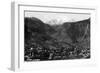 Manitou Springs, Colorado - Panoramic View of Town-Lantern Press-Framed Art Print