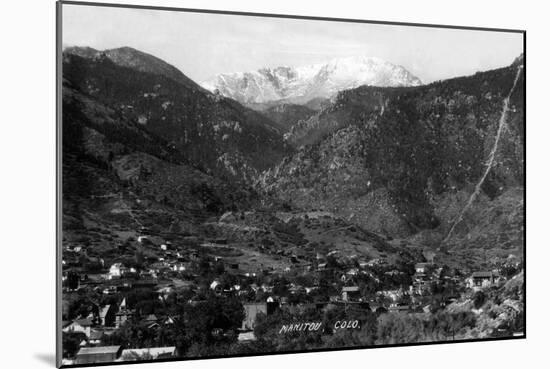 Manitou Springs, Colorado - Panoramic View of Town-Lantern Press-Mounted Art Print