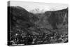 Manitou Springs, Colorado - Panoramic View of Town-Lantern Press-Stretched Canvas
