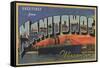 Manitowoc, Wisconsin - Large Letter Scenes-Lantern Press-Framed Stretched Canvas