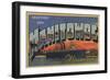 Manitowoc, Wisconsin - Large Letter Scenes-Lantern Press-Framed Art Print