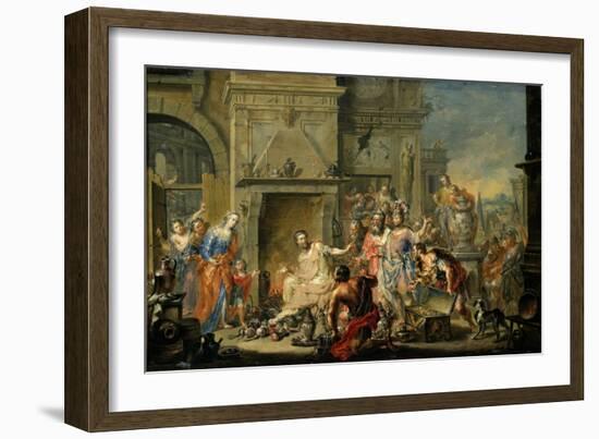 Manius Curius Dentatus Refusing the Bribes of the Samnites-Johann Georg Platzer-Framed Giclee Print