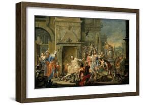 Manius Curius Dentatus Refusing the Bribes of the Samnites-Johann Georg Platzer-Framed Giclee Print