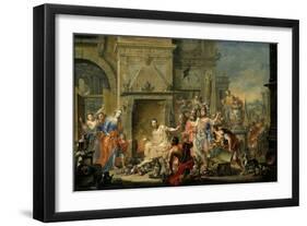 Manius Curius Dentatus Refusing the Bribes of the Samnites-Johann Georg Platzer-Framed Giclee Print