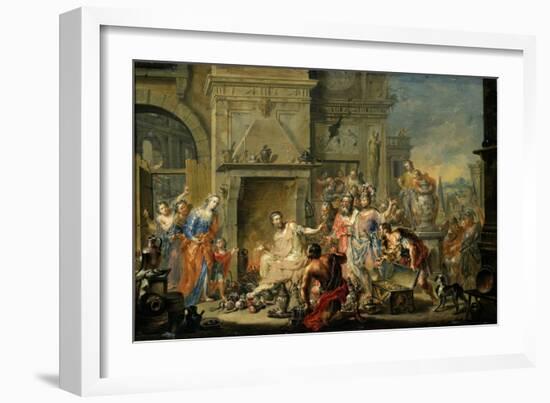 Manius Curius Dentatus Refusing the Bribes of the Samnites-Johann Georg Platzer-Framed Giclee Print