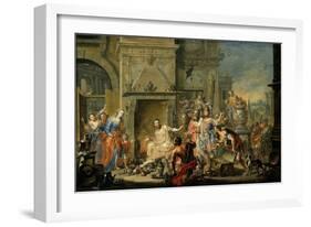 Manius Curius Dentatus Refusing the Bribes of the Samnites-Johann Georg Platzer-Framed Giclee Print