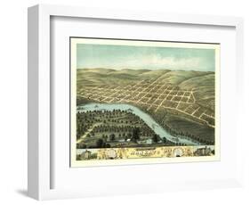 Mankato, Minnesota - Panoramic Map-Lantern Press-Framed Art Print