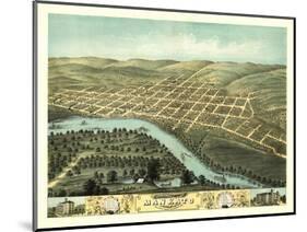 Mankato, Minnesota - Panoramic Map-Lantern Press-Mounted Art Print