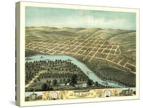 Mankato, Minnesota - Panoramic Map-Lantern Press-Stretched Canvas