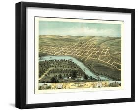 Mankato, Minnesota - Panoramic Map-Lantern Press-Framed Art Print