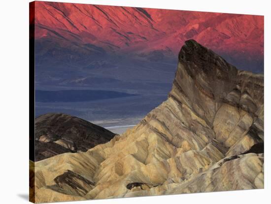 Manly Beacon at Dawn, Zabriskie Point, Death Valley National Park, California, USA-Michel Hersen-Stretched Canvas