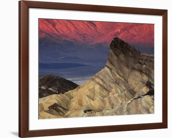 Manly Beacon at Dawn, Zabriskie Point, Death Valley National Park, California, USA-Michel Hersen-Framed Photographic Print