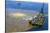 Manned Rig in Oil Spilled Waters-null-Stretched Canvas