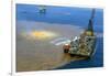 Manned Rig in Oil Spilled Waters-null-Framed Photographic Print