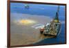 Manned Rig in Oil Spilled Waters-null-Framed Photographic Print