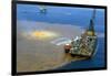 Manned Rig in Oil Spilled Waters-null-Framed Photographic Print