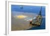 Manned Rig in Oil Spilled Waters-null-Framed Photographic Print