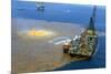 Manned Rig in Oil Spilled Waters-null-Mounted Photographic Print