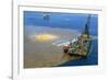 Manned Rig in Oil Spilled Waters-null-Framed Photographic Print