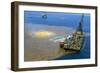 Manned Rig in Oil Spilled Waters-null-Framed Photographic Print