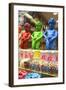 Manneken Pis Display in a Sweet Shop, Brussels, Belgium, Europe-Neil Farrin-Framed Photographic Print