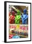 Manneken Pis Display in a Sweet Shop, Brussels, Belgium, Europe-Neil Farrin-Framed Photographic Print