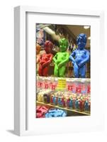 Manneken Pis Display in a Sweet Shop, Brussels, Belgium, Europe-Neil Farrin-Framed Photographic Print