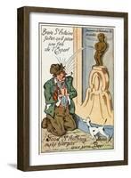 Manneken Pis Postcard Album - Drunkard Praying for Beer-null-Framed Art Print