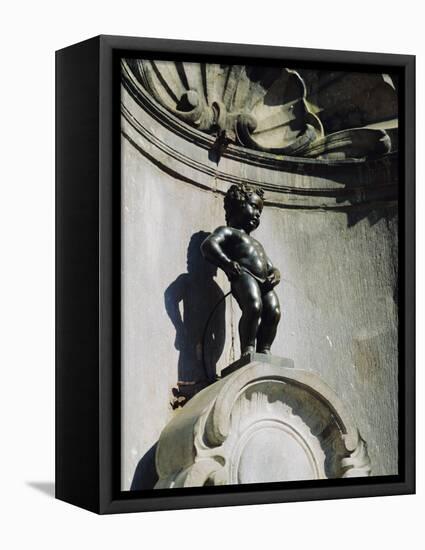 Manneken Pis Statue, Brussels, Belgium-Nigel Francis-Framed Stretched Canvas