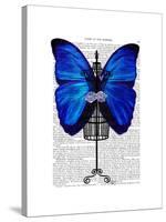 Mannequin Blue Butterfly-Fab Funky-Stretched Canvas