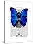 Mannequin Blue Butterfly-Fab Funky-Stretched Canvas