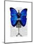Mannequin Blue Butterfly-Fab Funky-Mounted Art Print