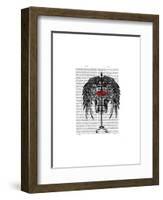 Mannequin with Black Wings-Fab Funky-Framed Art Print
