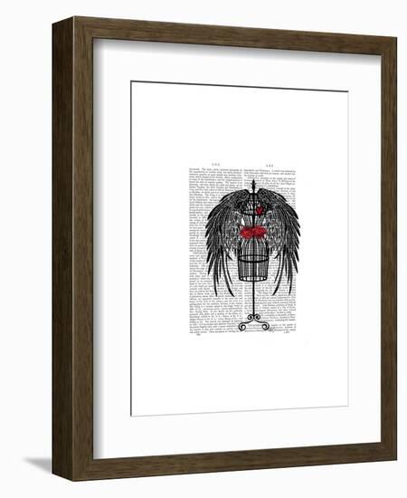 Mannequin with Black Wings-Fab Funky-Framed Art Print