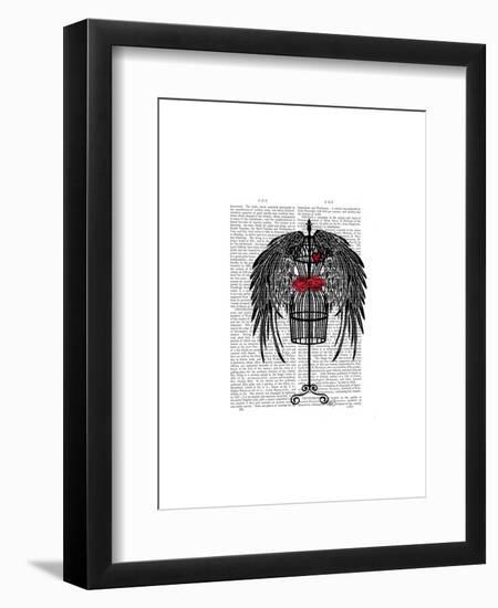 Mannequin with Black Wings-Fab Funky-Framed Art Print