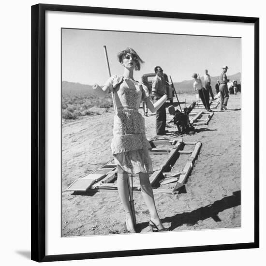 Mannequins Used to Gauge Effect of Atomic Blast on Human Body Standing at Atomic Bomb Test Site-Loomis Dean-Framed Photographic Print