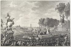 Marie-Antoinette Former Queen of France is Guillotined in the Place de la Revolution-Mannet-Art Print