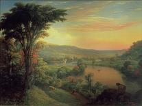 View of the Mohawk Near Little Falls, 1854-Mannevillette Elihu Dearing Brown-Framed Giclee Print