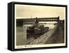 Mannheim,Blick Auf Rheinbrücke,Fluss,Dampfer Jackl Und Sacrapuer-null-Framed Stretched Canvas