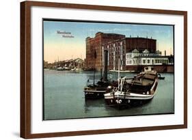 Mannheim in Baden, Partie Am Rheinhafen, Boot Hermann Mannheim, Lastkahn-null-Framed Giclee Print