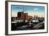 Mannheim, Partie Am Rheinhafen, Lagerhaus, Dampfer, Boot Moewe-null-Framed Giclee Print