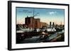 Mannheim, Partie Am Rheinhafen, Lagerhaus, Dampfer, Boot Moewe-null-Framed Giclee Print