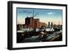 Mannheim, Partie Am Rheinhafen, Lagerhaus, Dampfer, Boot Moewe-null-Framed Giclee Print