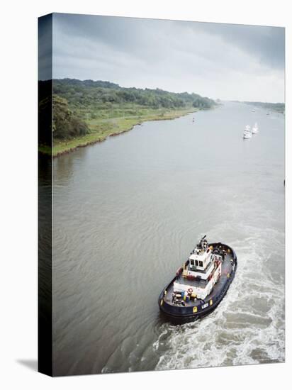 Manoeuvering Tugs, Panama Canal, Panama, Central America-Mark Chivers-Stretched Canvas