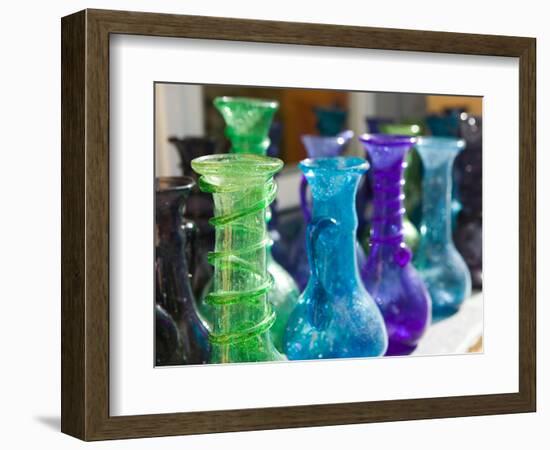 Manolates Glassware, Manolates, Samos, Aegean Islands, Greece-Walter Bibikow-Framed Photographic Print