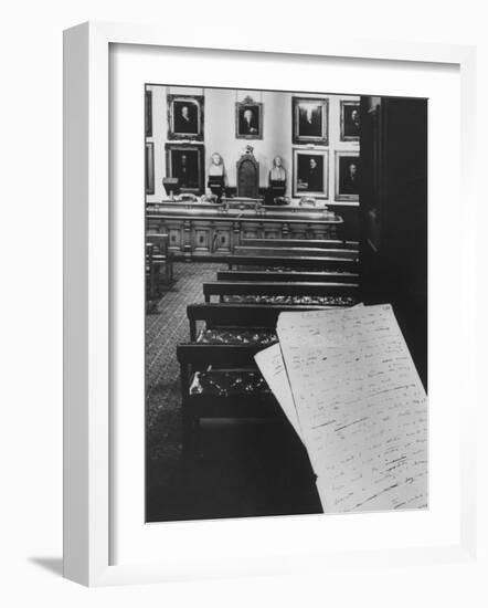 Manscript of Darwin's Theory, First Made Public in This Room of Linnean Society-Mark Kauffman-Framed Photographic Print