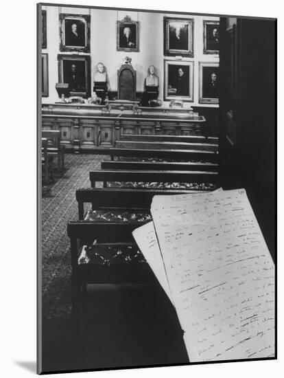 Manscript of Darwin's Theory, First Made Public in This Room of Linnean Society-Mark Kauffman-Mounted Photographic Print