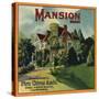 Mansion Brand - Piru, California - Citrus Crate Label-Lantern Press-Stretched Canvas