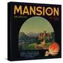 Mansion Brand - Piru, California - Citrus Crate Label-Lantern Press-Stretched Canvas