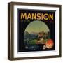 Mansion Brand - Piru, California - Citrus Crate Label-Lantern Press-Framed Art Print